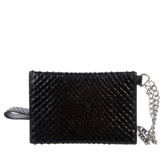 CELINE X Hedi Slimane Men's Biker Wallet With Chain In Python New With Tags - Picture 12 of 12